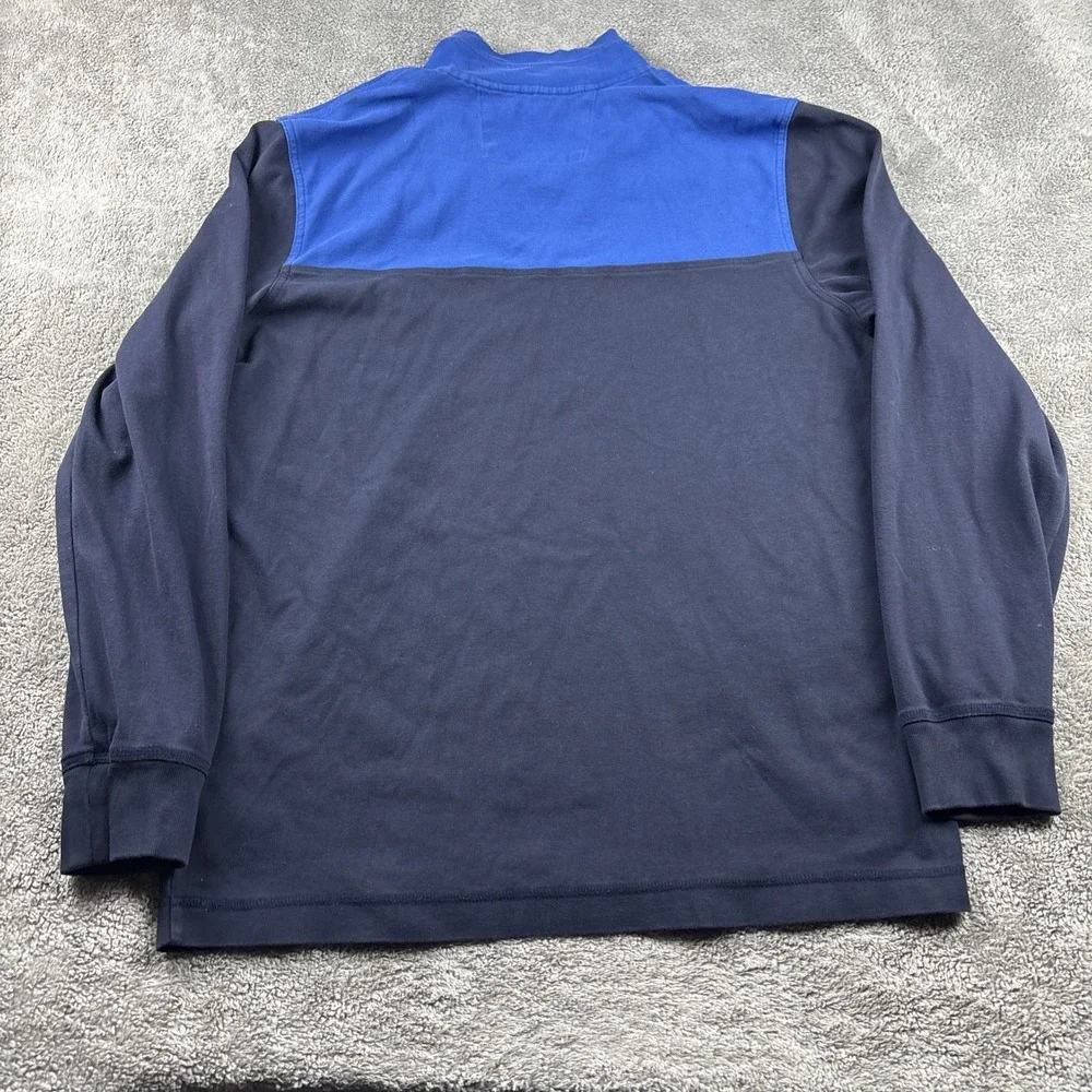 Banana Republic Sweater Mens‎ XL Blue Black 1/4 Quarter Zip Pullover Sweater